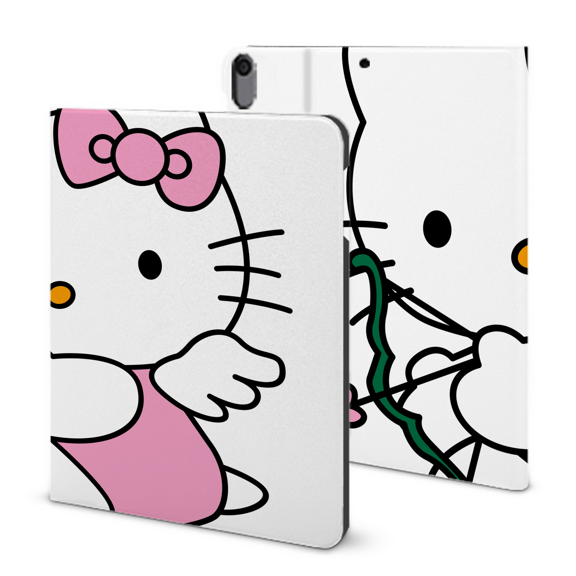 （画像用） Hello Kitty ハローキティ IPad ケース ブック型 PUレザー TPU 耐衝撃 軽量 薄型 ペン収納なし 全面保護 IPad 各モデル対応